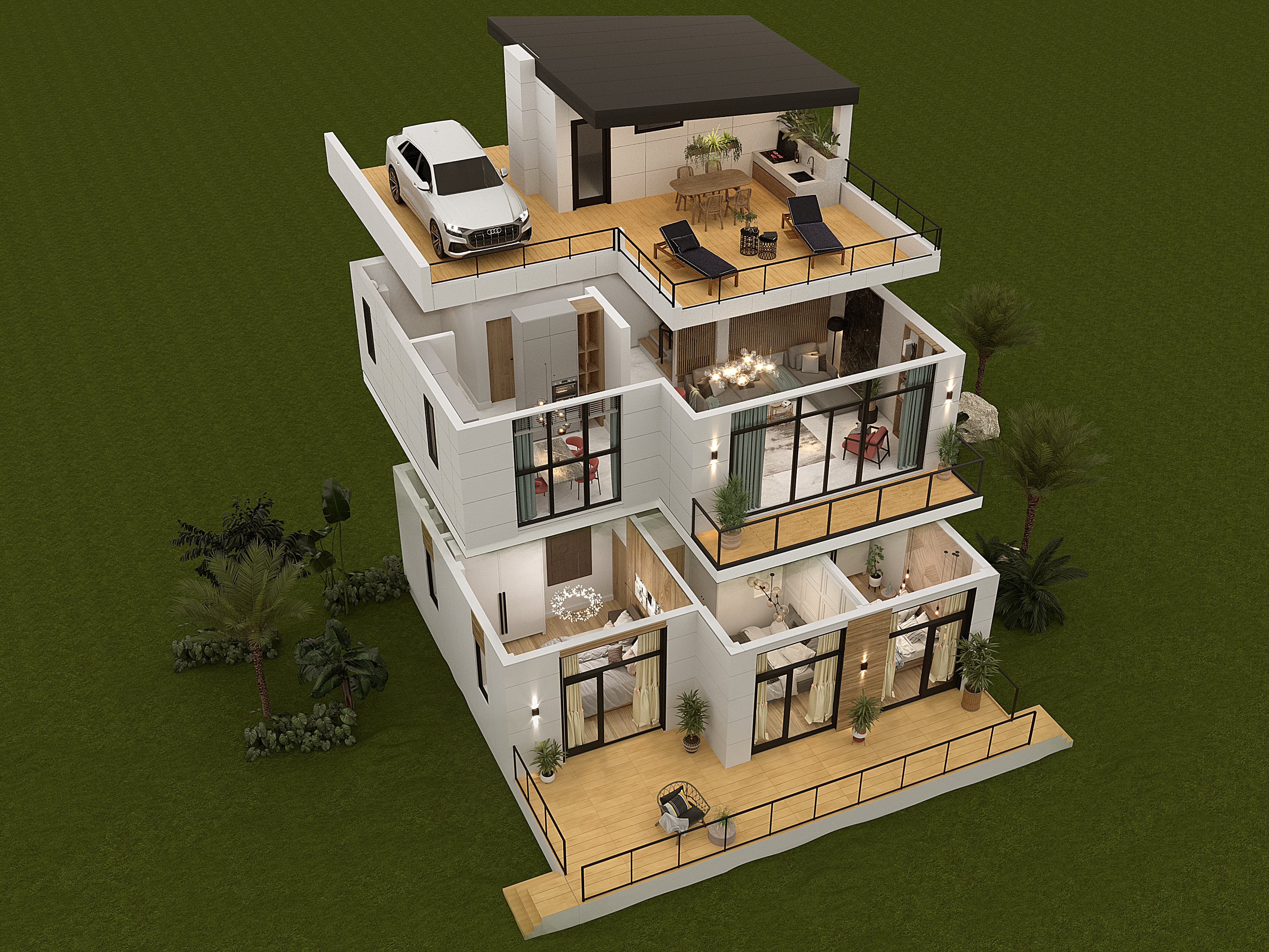 Вилла №1 — 3D вид всего здания