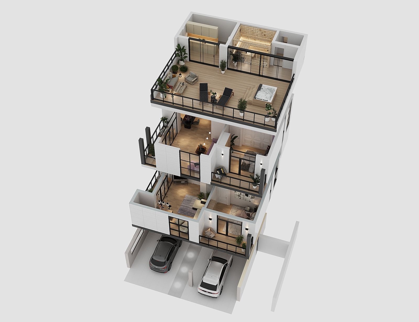 Villa 3 - 3D cutaway view